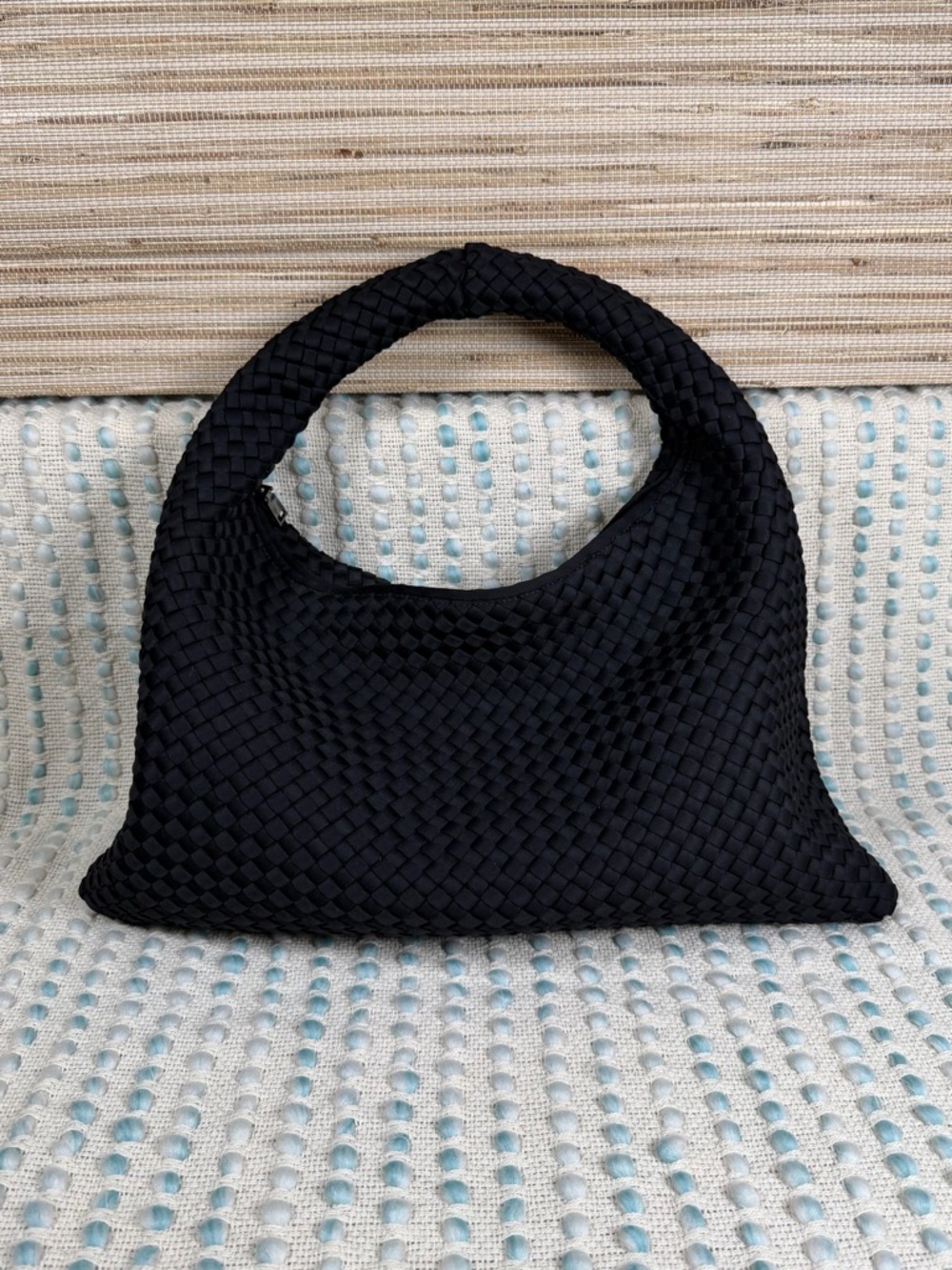 NWOT HAUTE SHORE Black Woven Jones Hobo Solo Shoulder Bag